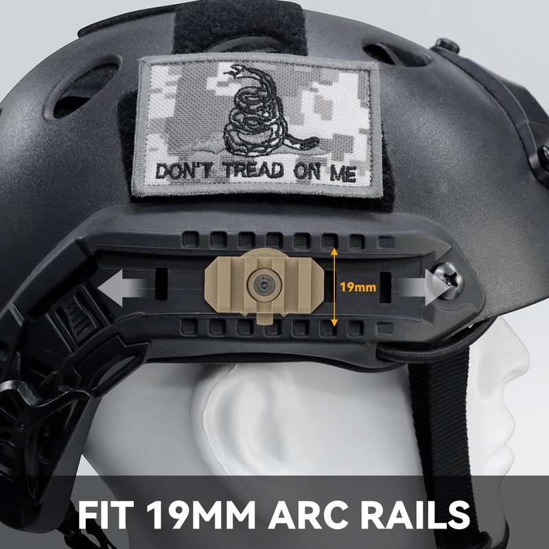 Qavctw ARC Rail Adapter Mount Kit 360 Deg Rotation Helmet