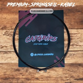 CATGRIPS Premium Crossfit Skipping Rope, Replacement Rope for Skipping Rope, Crossfit Skipping Rope Made of Steel with Coating, 2.4mm Cable, Skipping Rope, Tangle Free, Black