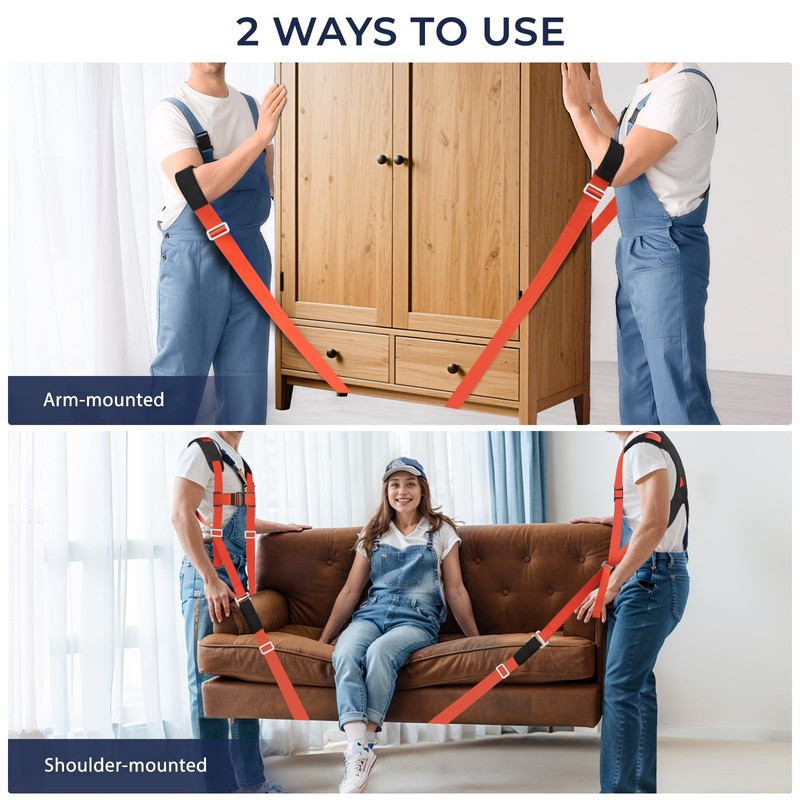 Ytonet Moving Straps, Lifting Straps for Move Furniture, 2-Person Shoulder