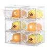 SCAVATA Hat Organizer Box, Stackable Clear Baseball Caps Holder Box