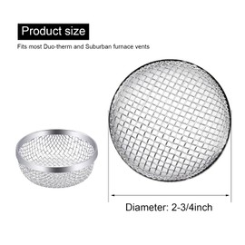 2Pack RV Ventilation Net Cover, Stainless Steel Mesh Vent Bug Furnace Screen Cover for Camper Trailer RV with Spring Fasteners