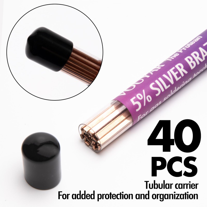 40 Sticks Brazing Rods Bcup-3 5% Silver Solder Phos Copper