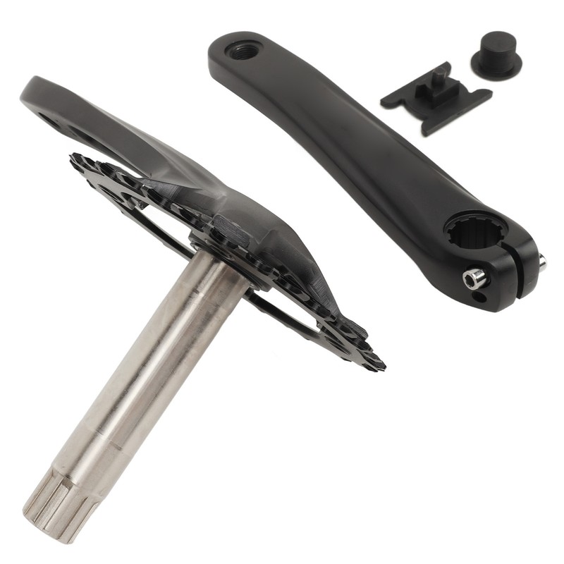 34T Bike Crankset Hollow Integrated Single Speed Round Chainring Aluminium