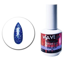 Wave Gel - Soak Off Gel Polish - 0.5 fl Oz. | 15 mL - Titanium Collection (19 - Steel Blue)