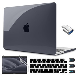 CISSOOK Hard Shell Case for MacBook Pro 14 Inch Case 2021 2023 Release A2992 A2918 A2442 A2779, Plastic Laptop Case Black Cover with Keyboard Cover Screen Protector for Pro 14" M1 M2 M3 Chip - Black
