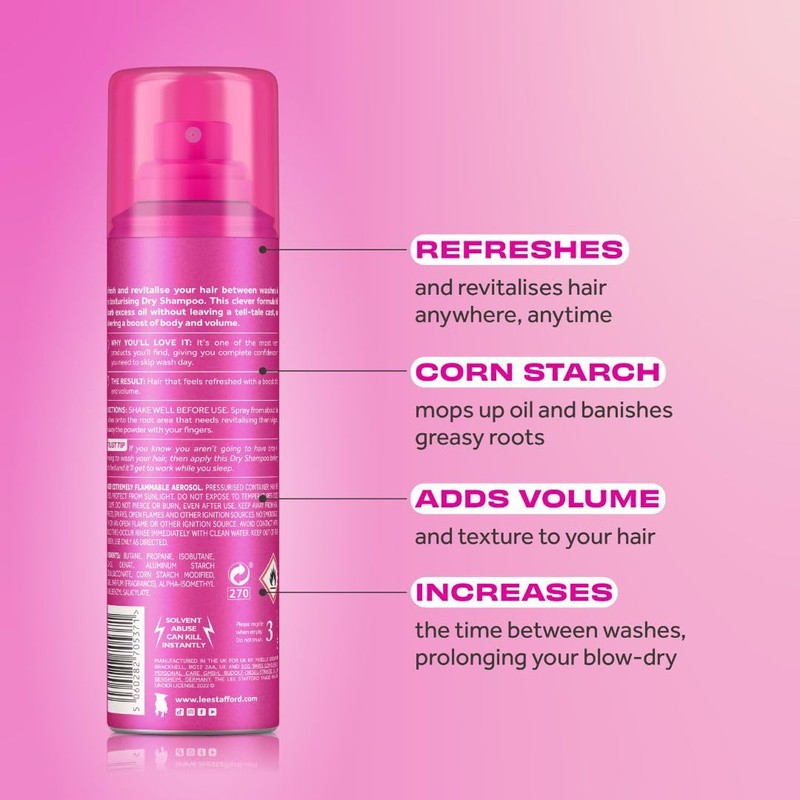 Lee Stafford Dry Shampoo | Styling - Instant Hair Refresh,