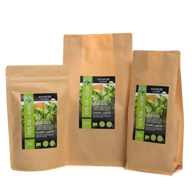 Dried Organic Lovage (250g, 8.8oz), Rubbed Organic Lovage, Dried Lovage