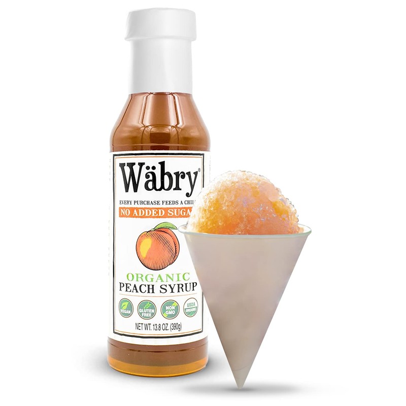 Wäbry Organic Peach Syrup No Added Sugar – 13.8oz (390g),