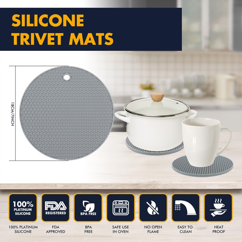 6 Pack Oven Mitts and Pot Holders Sets,Silicone Oven Mitts