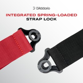 D'Addario Auto Lock Guitar Strap - Acoustic & Electric Guitar Accessories - Easy to Use Auto Locking Guitar Straps - Uses Existing Guitar Strap Buttons - Skater - Checkerboard