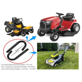 Sootim Replacement Deck Release Pin 747-1116 Spring 932-0306A Cotter Pin 714-0470 914-0470 Fits C-u-b Ca-det Tr-oy-Bi-lt CRA-fts-Man Hus-kee R-yobi Lawn Mower Tractor 917-04074(2 Pack)