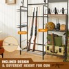 DGWJSU Gun Rack, 8 Rifle Rack Stand with Pistol Shelves,