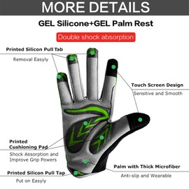 LOVMEAD Cycling Gloves Kids for Boys Girls Age 4-12, MTB Gloves Pair Outdoor Sports Road Bike Bicycle Bike Gloves Spring Summer (L, Green)