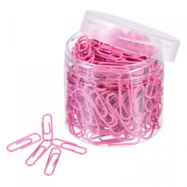 sourcing map Paper Clips Small Size 1.1 Inch Vinyl Coated to Prevent Tearing Pages with Box for Organize Office Home Pink Count 200