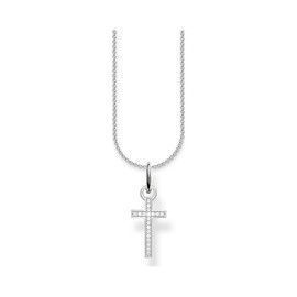 Thomas Sabo SCKE150301 Women's Necklace with Cross Pendant 925 Sterling Silver with Zirconia Size: Approx. 38 cm - 42 cm, Silver, Cubic Zirconia
