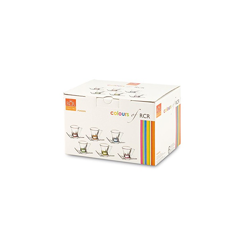 Rcr Set of 6 Coffee Cups Fusion Color