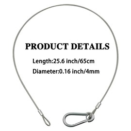 6PCS Stage Lights Safety Cable,YuCool 25.5Inch/65cm Stainless Steel Stage Light Safety Cables Stainless Steel Safety Rope for DJ Stage Lighting Party Light Moving Head Light