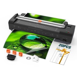 OidoZac 13 Inch Laminator Machine with Auto Paper Feed, Never Jam A3 Thermal & Cold Lamination, 20 Laminating Sheets, 10-in-1 Laminator with Cutter, Trimmer & Corner Rounder for Office School Home Use Black