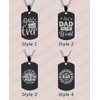 Mandore Designs Square Engraved Dad Necklace, Father's Day Gift for