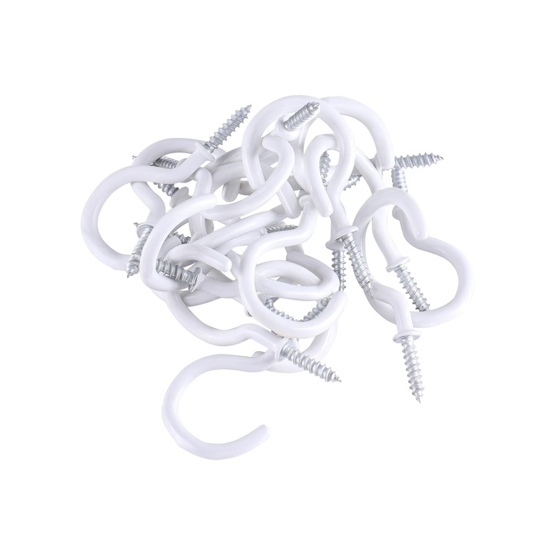TIOMIOSEA Screw hooks, white, 70 mm, pack of 20, hook