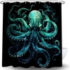 Octopus Shower Curtain Green Octopus Tentacles Ocean Vintage Sea Wildlife
