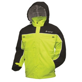 Frogg Toggs Pilot II Cruiser Rain Jacket, Black/Hivis Green, Size Medium