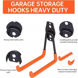 NOONE Garage Hooks Heavy Duty 14 Pack Frosted Steel Storage Hooks, Tool Holder Hangers