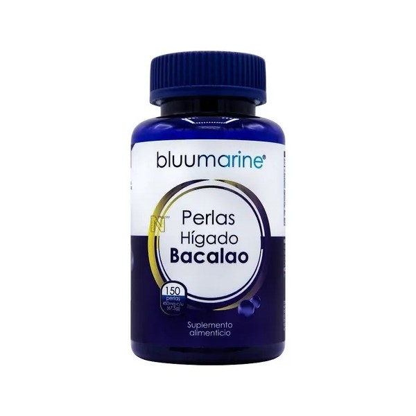 Hígado De Bacalao 150 perlas 450 mg c/u Bluumarine Anahuac