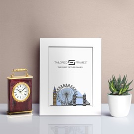 Tailored Frames Seattle White 10" x 8" Frame for A5 Picture | Single Picture Frames | Table Top & Wall Hanging Type | Photo Frame With Black Mount