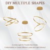 Sparklelf Modern LED Chandelier Gold 2-Rings Pendant Light Circular Flush