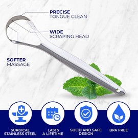 ORAVIX ORAVIX Tongue Scraper (Pack of 2), Tongue Scraper for Bad Breath, Tongue Cleaners Stainless Steel, Metal Tongue Scraper, Tongue Scraper for Adults Fresher Breath, Tongue Scraper Stainless Steel