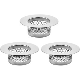3Pcs Stainless Steel Sink Drain Strainer Filter for Kitchen Sink Drain Basket (Silver, 1.7CM)