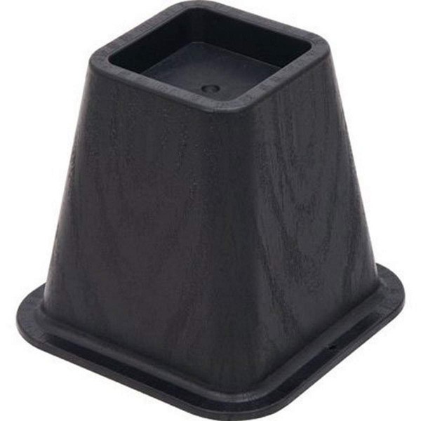 Shepherd Hardware 9523 6-Inch Molded Bed Risers, Black Finish, 4-Count