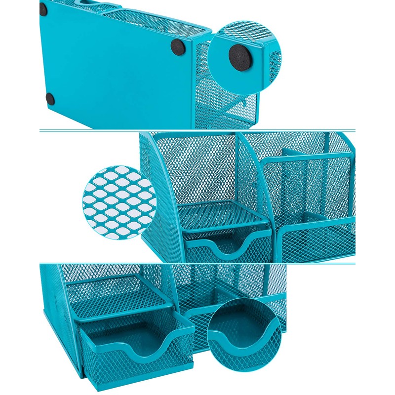 Generic Mesh Desk Tidy Organiser Office Stationery Container 5 Storage
