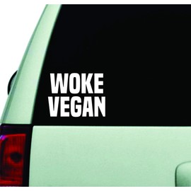 Woke Vegan Laptop Car Window Truck Quote Wall Decal Quote Sticker Vinyl Art Home Decor Inspirational Motivational Funny Trendy Healthy Food Vegetarian Clean Veggies Greens Teen Kids Gym Fitness Smart