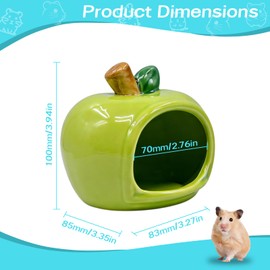 PENCK Cute Ceramic Hamster Hideout Habitats Syrian Dwarf Hamster Hide Hideaway House Cozy Bed Mini Chinchilla Gerbils Mice Hut Small Animals Sand Bath Cave Cage Accessories (Green)