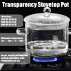 CAFEZAYO Glass Simmer Pot with Lid, Clear Glass Saucepan, 1.9L/64OZ,