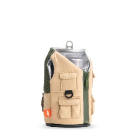 Puffin - The Adventurer Vest - Insulated 12 oz Can Cooler I Beer Bottle & Soda Can Insulator, Keep Drinks and Beverages Cold - Taco Tan & Olive Green