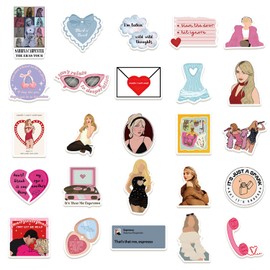 50 Pcs Sabrina Stickers, Cute Scrapbook Stickers, Pop Singer Sticker, Waterproof Music Sticker, for Water Bottle, Laptop, Phone, Scrapbooking, Journaling Choice
