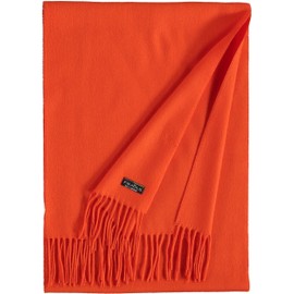 FRAAS Cashmink® Scarf for Men and Women - Softer than Cashmere - 35 x 200 cm - Made in Germany - Perfect for Winter - Scarf with Fringes in Plain Colours, Cyber Orange