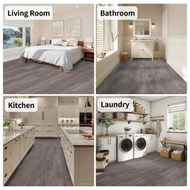 MULGREAT Peel and Stick Floor Tile, Vinyl Flooring, Waterproof Self-Adhesive Flooring for Bedroom, Kitchen, Living Room, 54 Sq. Ft, 36 Pack