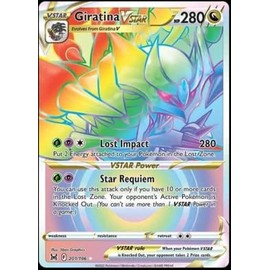 Pokémon - Giratina VStar 2022 Trading Card, Single, Lost Origin Expansion, Rainbow Rare Foil