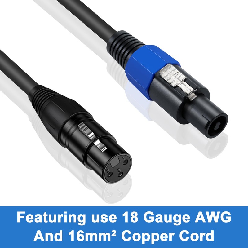 Poyiccot Speakon to XLR Conversion Cable, 18 AWG 2 Wire