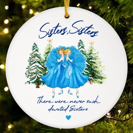 FaCraft Gift for Sisters - Sister Gift from Sisters - Ceramic Sister Christmas Ornament 2025 Xmas Tree Decorations - Birthday Gifts - Best Friends Ornaments for Women Friendship Gifts Home Car Decor