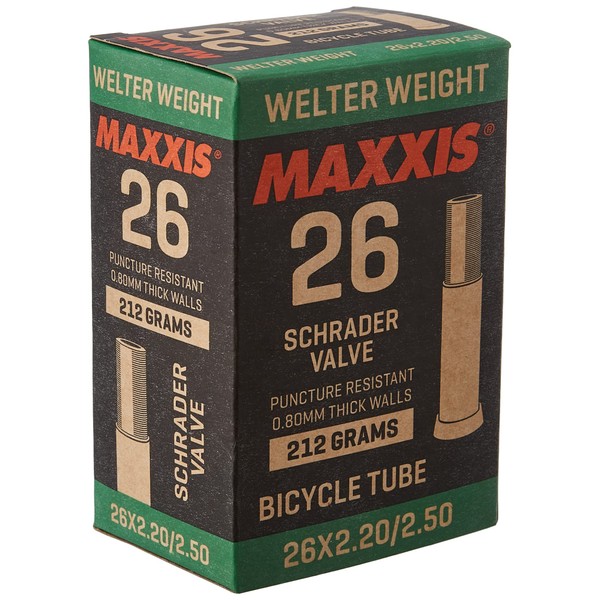 Maxxis Welterweight Tube 29x1.90/2.35 Schrader - Black, 29 x 1.90/2.35 inches