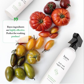 Bayes High-Performance Produce Wash - Fruit and Vegetable Cleaner, Helps Remove Harmful Residue - 16 oz, Pack of 2