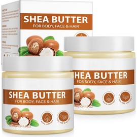 Pack De 2 Mantecas De Karité Crudas, Sin Refinar, Para Cuerpo Y Rostro - 100% Naturales Con Vitaminas A, E Y F - Hidratación Duradera Para Piel Seca, Cuidado Del Cabello, 221 G