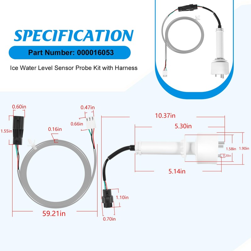 000016053 Ice Water Level Sensor Probe Kit with Harness Replacement