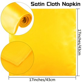 ANECO 12 Pieces Satin Napkins Soft Dinner Napkins Square Table Napkins 17 x 17 Inches for Restaurant Weddings Party Dinner Decoration (Pastel Yellow)