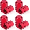 Aluminium Tyre Valve Caps, Hexagonal Design, Universal Fit, Red, 8-Pack